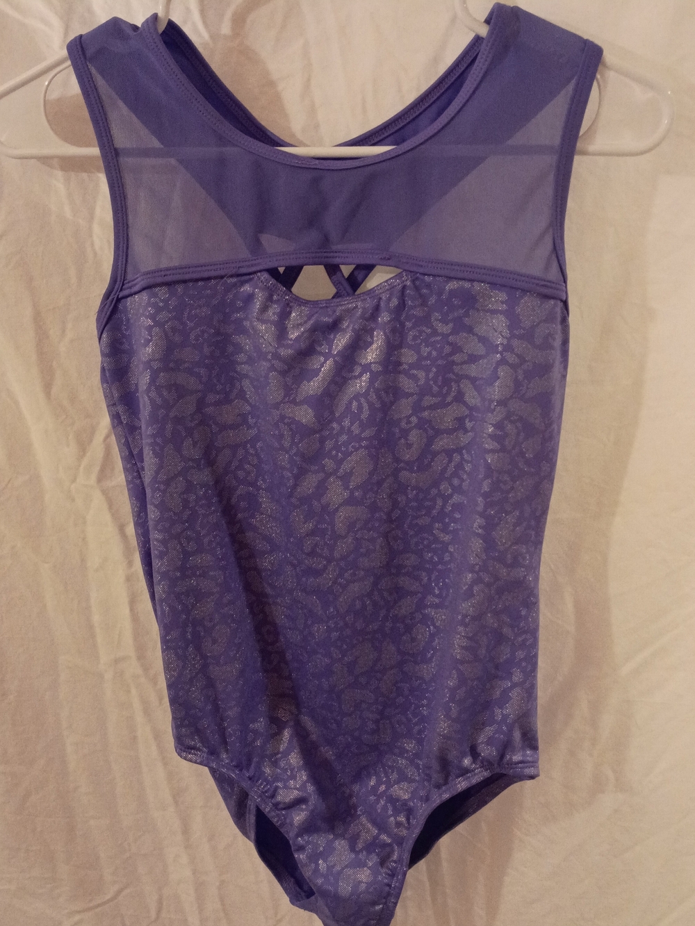 Cat & Jack Girls Size XL 14-16 Purple Glitter Leopard Dance Leotard